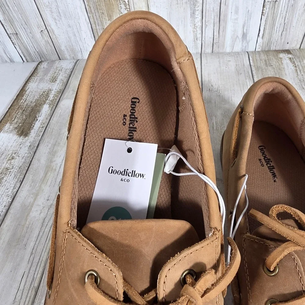Goodfellow & Co Mens Tan Boat Shoes Size 9.5 Classic Nautical Loafers NWT